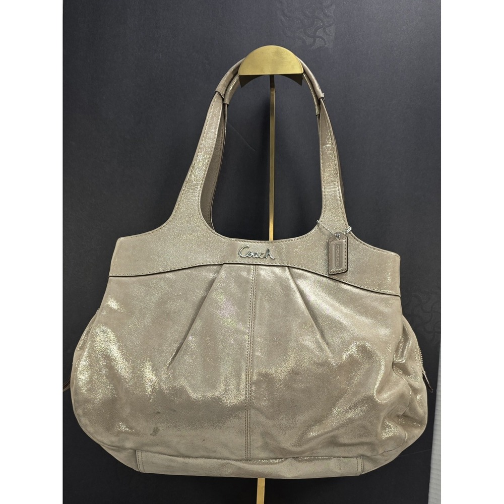 Coach Signature Optic‎ Lexi Beige/Metallic Shoulder Bag L1120-F18829